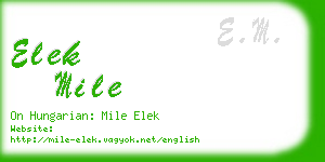 elek mile business card